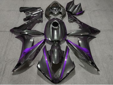 2004-2006 Carbon Fiber Style w Purple Yamaha R1 Motorcycle Fairing