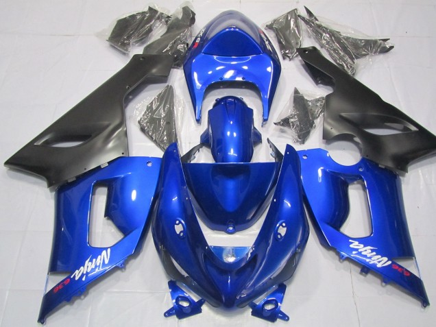 2005-2006 Blue and Black Kawasaki ZX6R Motorcycle Fairing 2005-2006 Blue and Black Kawasaki ZX6R Motorcycle Fairing