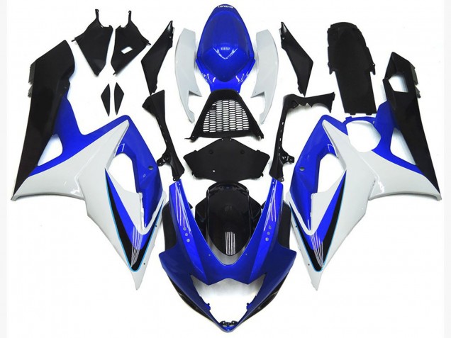 2005-2006 Gloss Blue and White Suzuki GSXR 1000 Motorcycle Fairing 2005-2006 Gloss Blue and White Suzuki GSXR 1000 Motorcycle Fairing