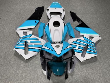 2005-2006 Light Blue and White Wings Honda CBR600RR Motorcycle Fairing