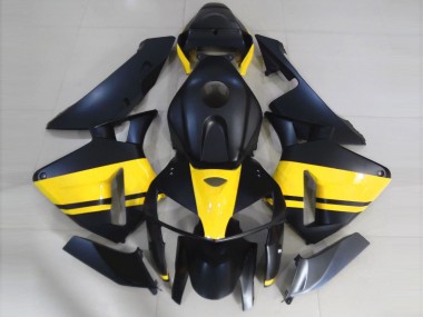 2005-2006 Matte Black & Gloss Yellow Honda CBR600RR Motorcycle Fairing