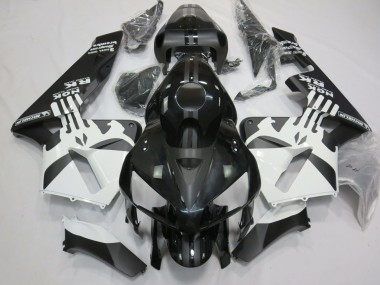2005-2006 Matte Black & White Punisher Logo Honda CBR600RR Motorcycle Fairing
