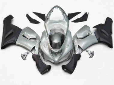 2005-2006 Silver Black Matte Kawasaki ZX6R Motorcycle Fairing