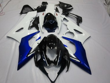 2005-2006 White and Blue Suzuki GSXR 1000 Motorcycle Fairing