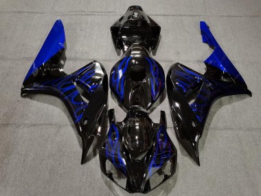2006-2007 Gloss Black Blue Flame Honda CBR1000RR Motorcycle Fairing