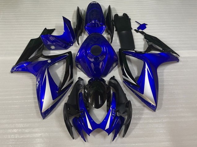 2006-2007 Blue Black and White Special Suzuki GSXR 600-750 Motorcycle Fairing 2006-2007 Blue Black and White Special Suzuki GSXR 600-750 Motorcycle Fairing