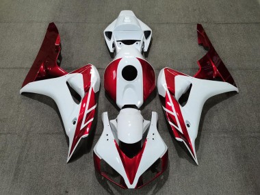 2006-2007 Candy Red and White Honda CBR1000RR Motorcycle Fairing