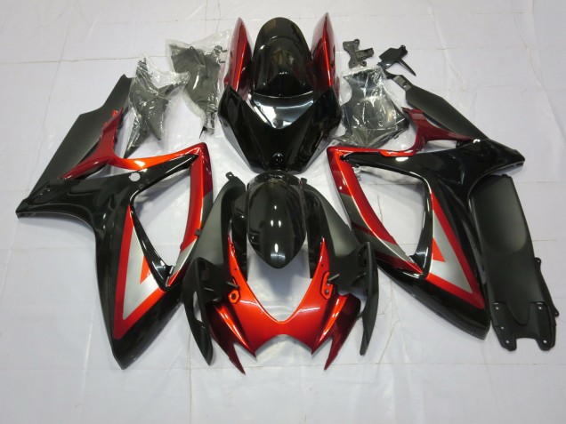 2006-2007 Deep Red Black Suzuki GSXR 600-750 Motorcycle Fairing 2006-2007 Deep Red Black Suzuki GSXR 600-750 Motorcycle Fairing
