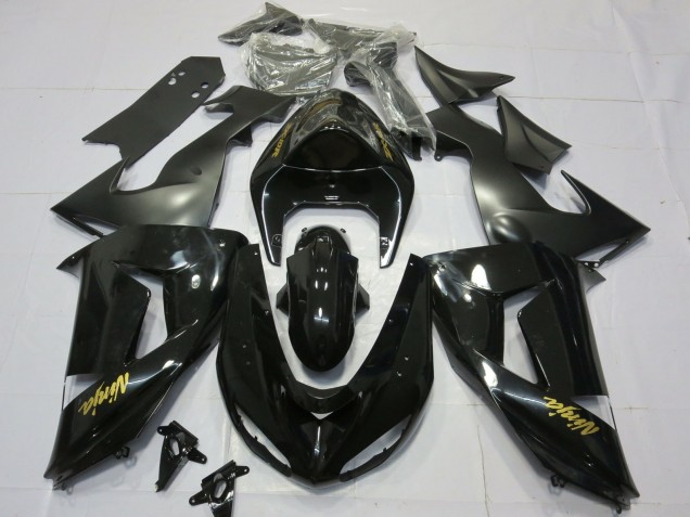 2006-2007 Gloss Black Gold Kawasaki ZX10R Motorcycle Fairing