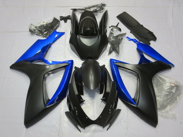 2006-2007 Gloss Blue and Matte Black Suzuki GSXR 600-750 Motorcycle Fairing 2006-2007 Gloss Blue and Matte Black Suzuki GSXR 600-750 Motorcycle Fairing