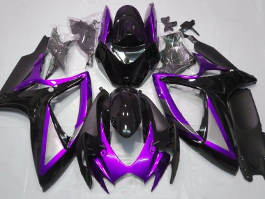 2006-2007 Gloss Purple and Black Suzuki GSXR 600-750 Motorcycle Fairing