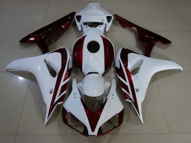 2006-2007 Gloss White and Deep Red Honda CBR1000RR Motorcycle Fairing