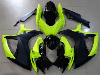 2006-2007 Gloss Yellow & Black Suzuki GSXR 600-750 Motorcycle Fairing