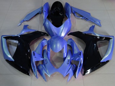 2006-2007 Light Blue and Black Suzuki GSXR 600-750 Motorcycle Fairing