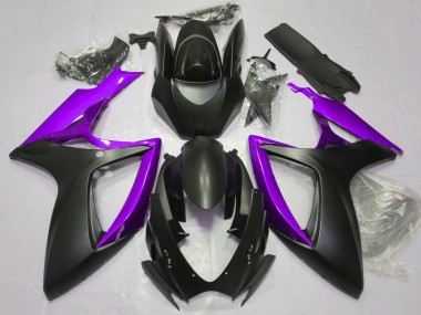 2006-2007 Matte Black & Purple Suzuki GSXR 600-750 Motorcycle Fairing