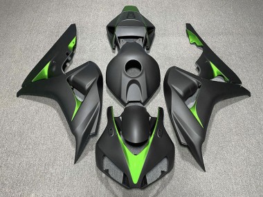 2006-2007 Matte Black and Green Honda CBR1000RR Motorcycle Fairing