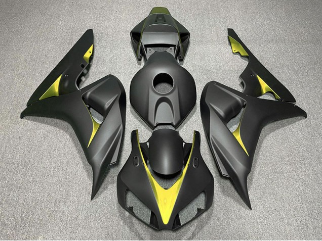 2006-2007 Matte Black and Yellow Honda CBR1000RR Motorcycle Fairing