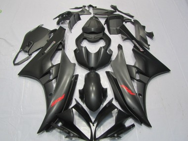 2006-2007 Matte Black Red Decal Yamaha R6 Motorcycle Fairing