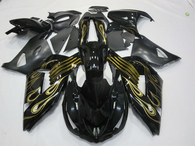 2006-2011 Black Gold Kawasaki ZX14R Motorcycle Fairing 2006-2011 Black Gold Kawasaki ZX14R Motorcycle Fairing