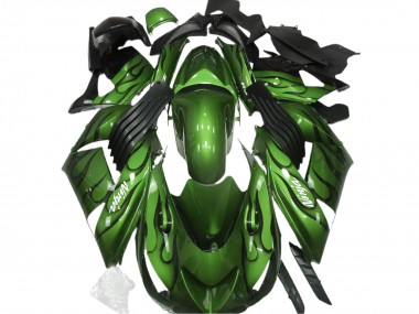 2006-2011 Gloss Green & Flame Kawasaki ZX14R Motorcycle Fairing