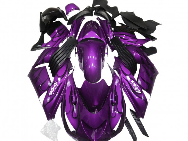 2006-2011 Gloss Purple & Flame Kawasaki ZX14R Motorcycle Fairing 2006-2011 Gloss Purple & Flame Kawasaki ZX14R Motorcycle Fairing