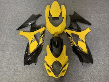 2007-2008 Black and Yellow Suzuki GSXR 1000 Motorcycle Fairing
