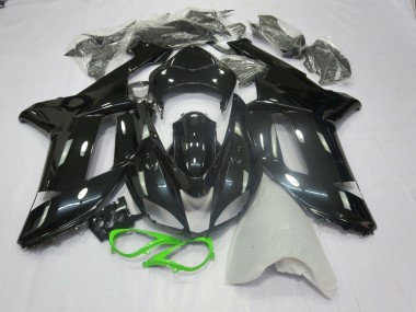 2007-2008 Gloss Black Green Kawasaki ZX6R Motorcycle Fairing