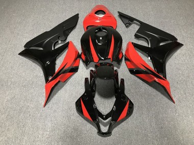 2007-2008 Gloss Black & Red Honda CBR600RR Motorcycle Fairing