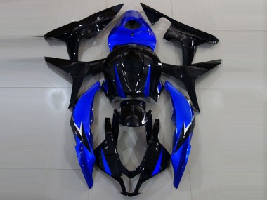 2007-2008 Gloss Black and Blue Honda CBR600RR Motorcycle Fairing