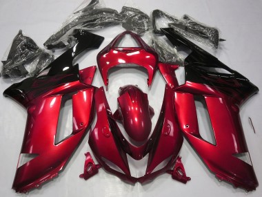 2007-2008 Gloss Red & Black Kawasaki ZX6R Motorcycle Fairing