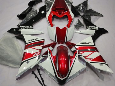 2007-2008 Gloss White and Red Yamaha R1 Motorcycle Fairing