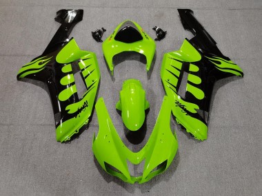 2007-2008 Green Flame Kawasaki ZX6R Motorcycle Fairing