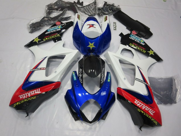 2007-2008 White Rockstar Suzuki GSXR 1000 Motorcycle Fairing