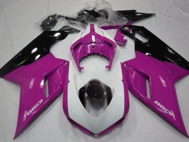 2007-2014 Gloss Pink & White Ducati Ducati 848 1098 1198 Motorcycle Fairing