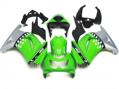 2008-2012 Green and Black Check Kawasaki Ninja 250 Motorcycle Fairing