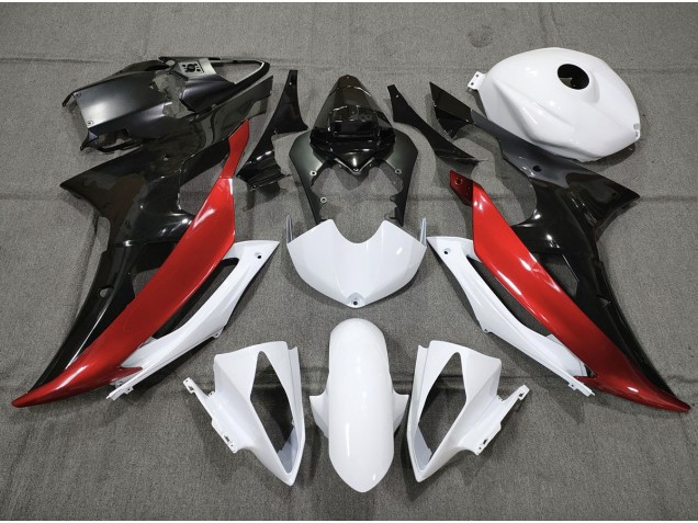 2008-2016 Custom Red Black and White Yamaha R6 Motorcycle Fairing 2008-2016 Custom Red Black and White Yamaha R6 Motorcycle Fairing