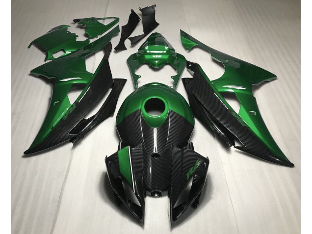 2008-2016 Green w Carbon Fiber Style Yamaha R6 Motorcycle Fairing 2008-2016 Green w Carbon Fiber Style Yamaha R6 Motorcycle Fairing