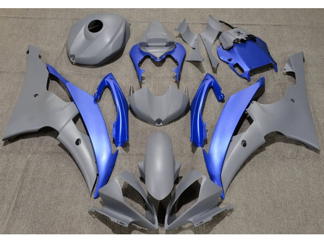 2008-2016 Matte Grey & Blue Yamaha R6 Motorcycle Fairing 2008-2016 Matte Grey & Blue Yamaha R6 Motorcycle Fairing
