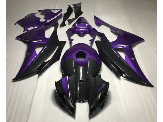 2008-2016 Purple w Carbon Fiber Style Yamaha R6 Motorcycle Fairing 2008-2016 Purple w Carbon Fiber Style Yamaha R6 Motorcycle Fairing