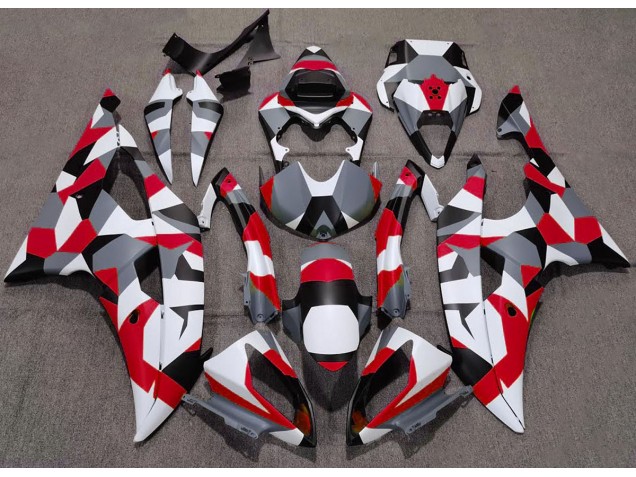 2008-2016 Red Camo Plain Yamaha R6 Motorcycle Fairing