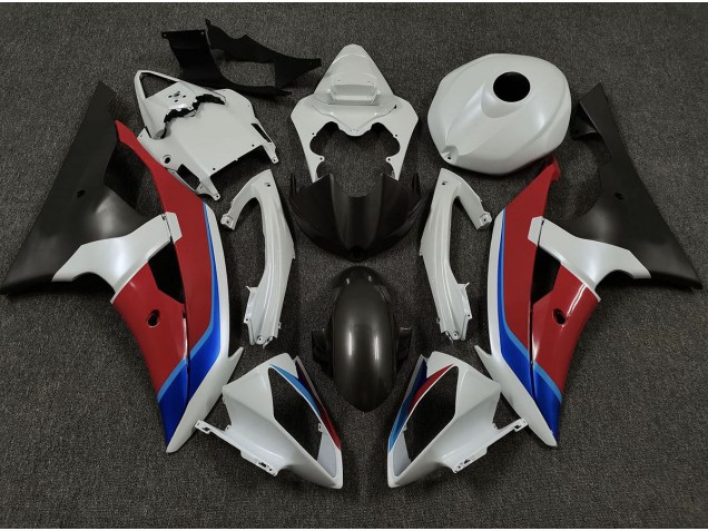 2008-2016 White Red and Blue Yamaha R6 Motorcycle Fairing