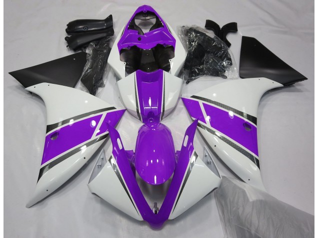 2009-2011 Gloss White and Purple Yamaha R1 Motorcycle Fairing 2009-2011 Gloss White and Purple Yamaha R1 Motorcycle Fairing