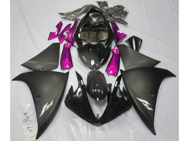 2009-2011 Matte Black & Pink Yamaha R1 Motorcycle Fairing