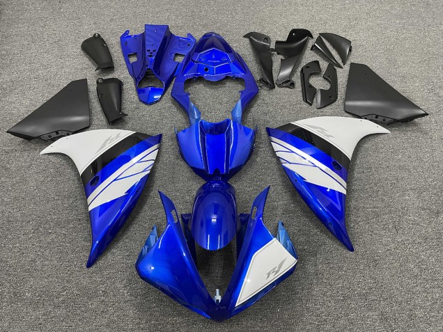 2009-2011 White and Blue Gloss with Black Lowers Yamaha R1 Motorcycle Fairing 2009-2011 White and Blue Gloss with Black Lowers Yamaha R1 Motorcycle Fairing