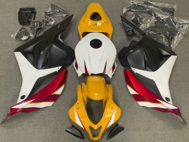 2009-2012 Gloss Red White and Yellow Honda CBR600RR Motorcycle Fairing