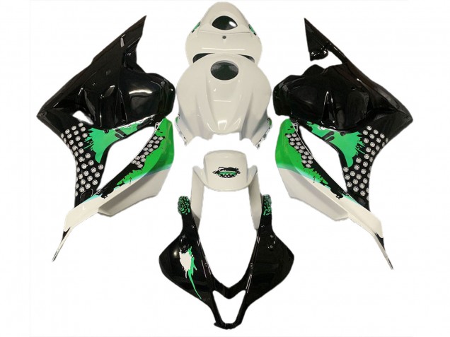 2009-2012 Gloss White & Green Splatter Honda CBR600RR Motorcycle Fairing 2009-2012 Gloss White & Green Splatter Honda CBR600RR Motorcycle Fairing