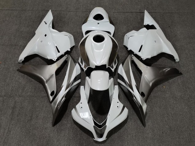 2009-2012 Gloss White and Silver Honda CBR600RR Motorcycle Fairing 2009-2012 Gloss White and Silver Honda CBR600RR Motorcycle Fairing