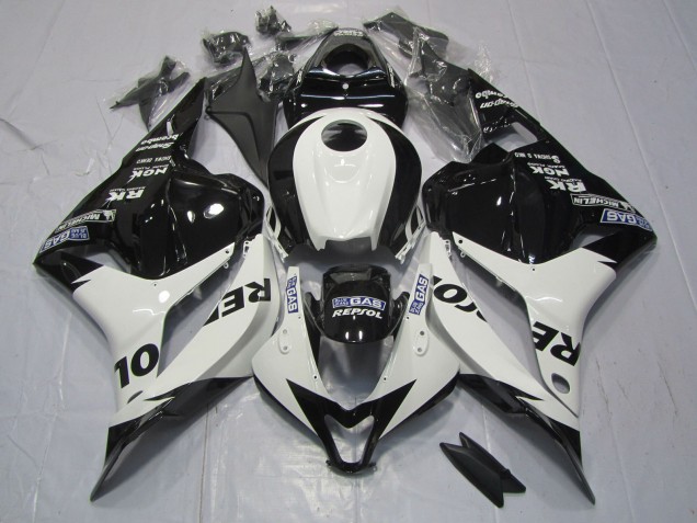 2009-2012 White and Black Repsol Honda CBR600RR Motorcycle Fairing