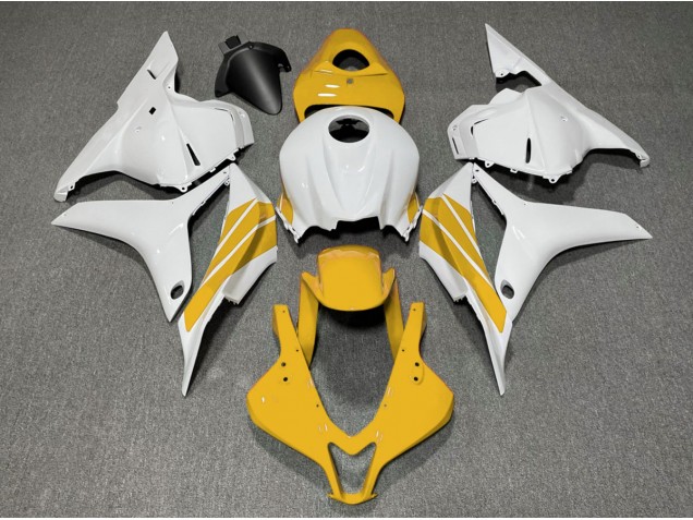 2009-2012 Yellow and White Side Stripe Honda CBR600RR Motorcycle Fairing 2009-2012 Yellow and White Side Stripe Honda CBR600RR Motorcycle Fairing