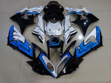 2009-2014 Alien Blue and White BMW S1000RR Motorcycle Fairing